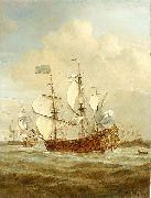 HMS St Andrew at sea in a moderate breeze, painted VELDE, Willem van de, the Younger